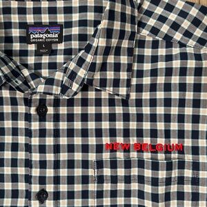 Patagonia Men's Plaid Shirt - Navy and Cream